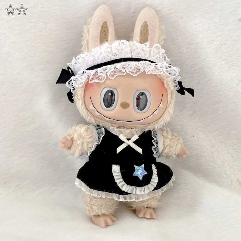 1715cm Suitable for labubu cloth first second generation black chiffon dresses Dolls Clothes cute wing Dolls Accessories giftsT251018