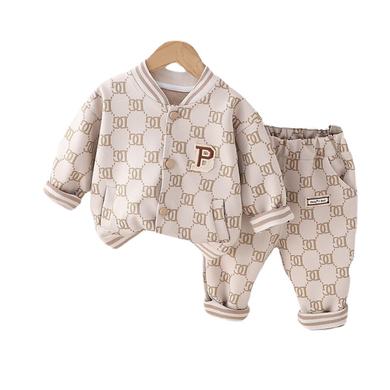 Designer Kids Clothing 2025 New Kids Baseball Jacket Set, Letter Print Two-Piece Outfit, Boys Girls Spring Street Style Sportswear
