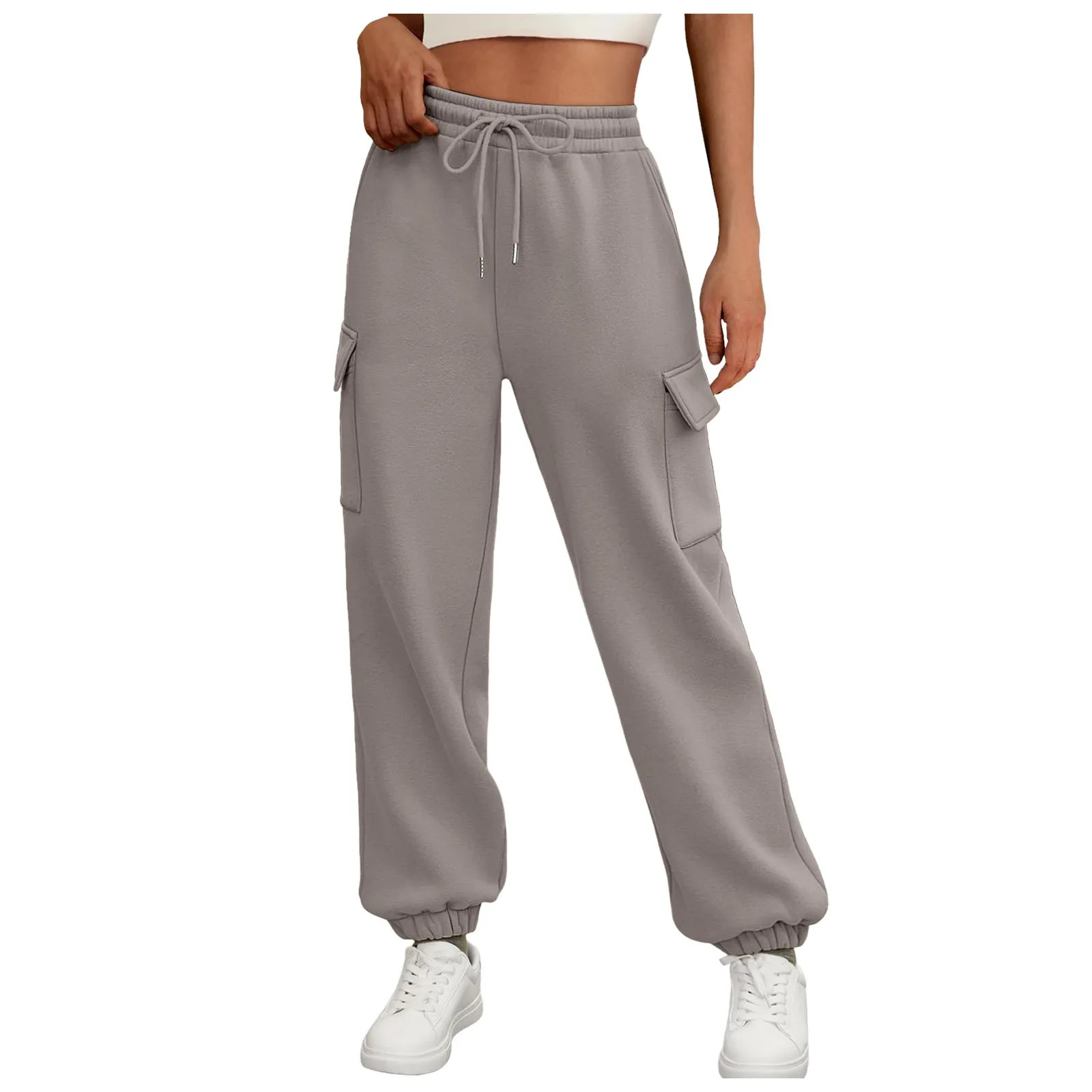 Womens Sweatpants Fleece Lined Baggy Athletic Jogger Trousers With Pockets Fall Casual Trendy Cargo Pants Outfits 251017
