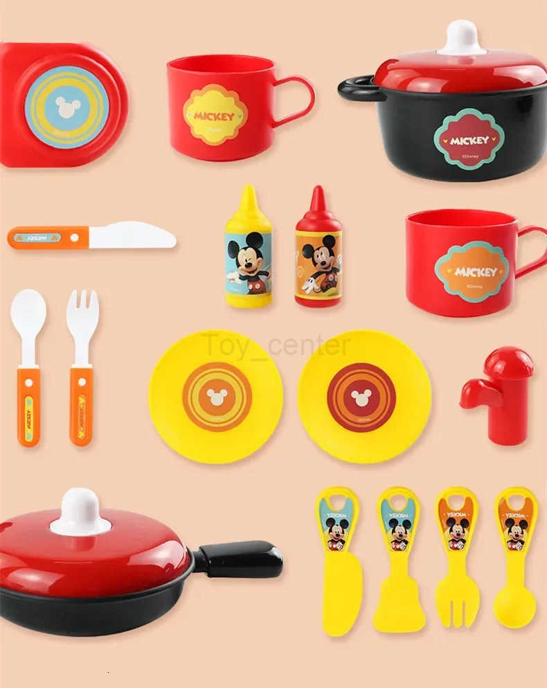 Disney 3 in1 Cars Lightning McQueen Toolbox Toy Set Mickey mouse Simulated kitchen set play house set kids toys for baby gift H251018