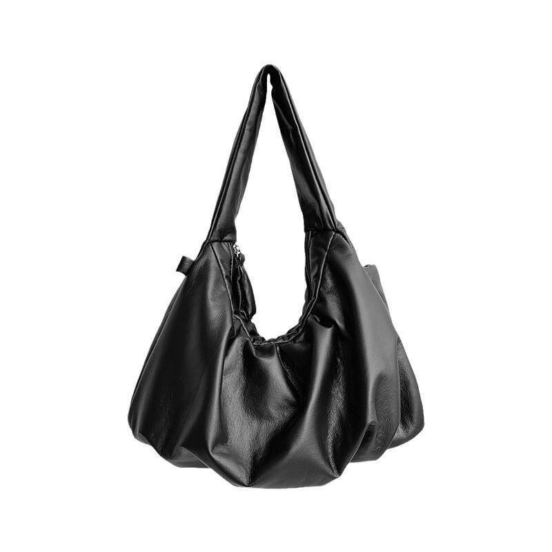 Korean Style Casual Simple Lightweight Large Capacity Pleated Handbag Daily Versatile Niche Commuter Shoulder Bag For Women B5