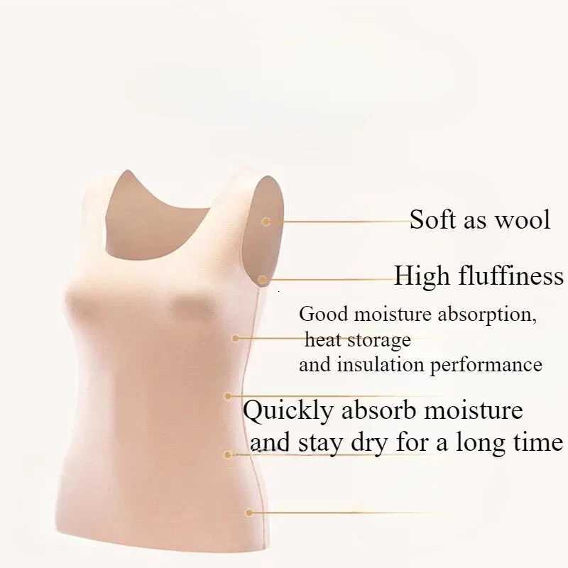 Women Winter Warm Underwear Thermal Inner Wear Vest M3XL Crew Neck Tank Tops Thermo Tops Sleeveless Body Slim Undershirt T251018