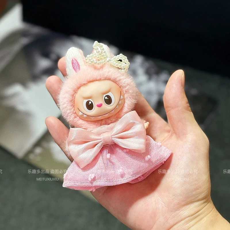 For Mini Labubu 40 Pin For Love Series Doll Pink Dress Pearl Hairpin Same Mokoko Summer Collection Labubu 40 Eye StickersT251018