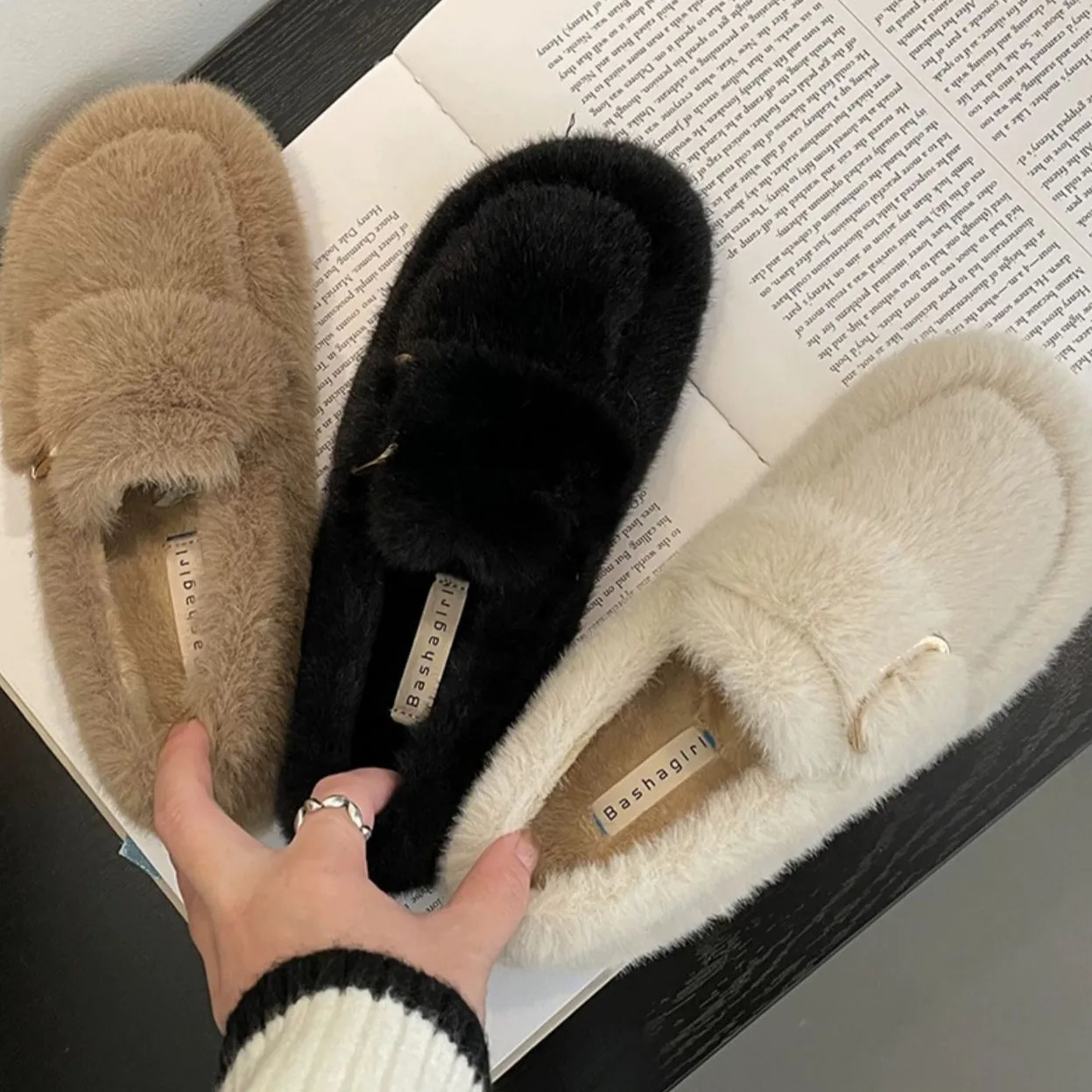round toe lamb fur sneakers for woman cozy plush padded winter shoes thicken warm furry flats slip on loafers zapatos de mujer 251013
