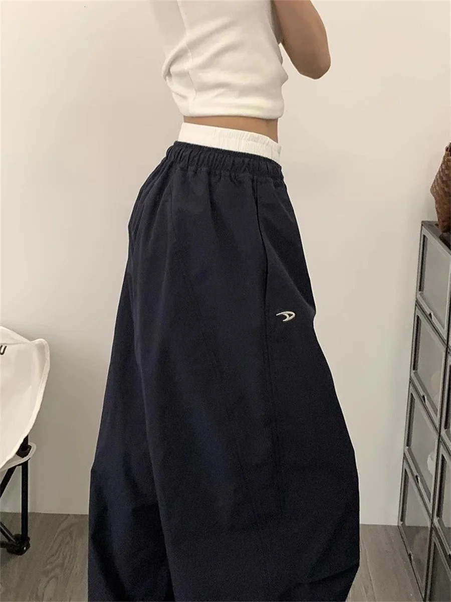 Women Cargo Pants Summer High Waist American Quick Dry Y2K Baggy Hip Hop Casual Wide Leg Trousers Female Streetwear 251017