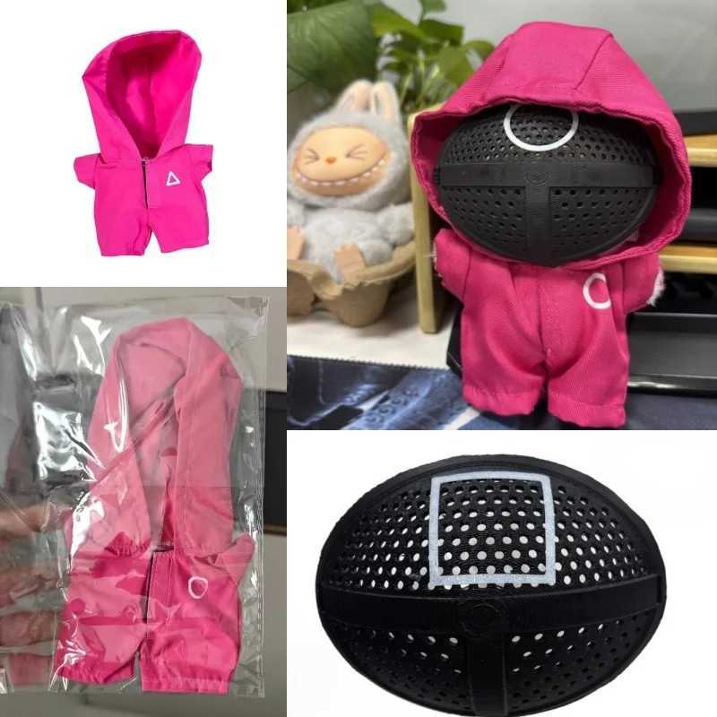 Fashion 15 17cm For Labubu Doll Luxury Jacket Clothing Toys Korean Kpop Idol Squid Jumpsuit Cool Black Mask Clothes AccessoriesT251018