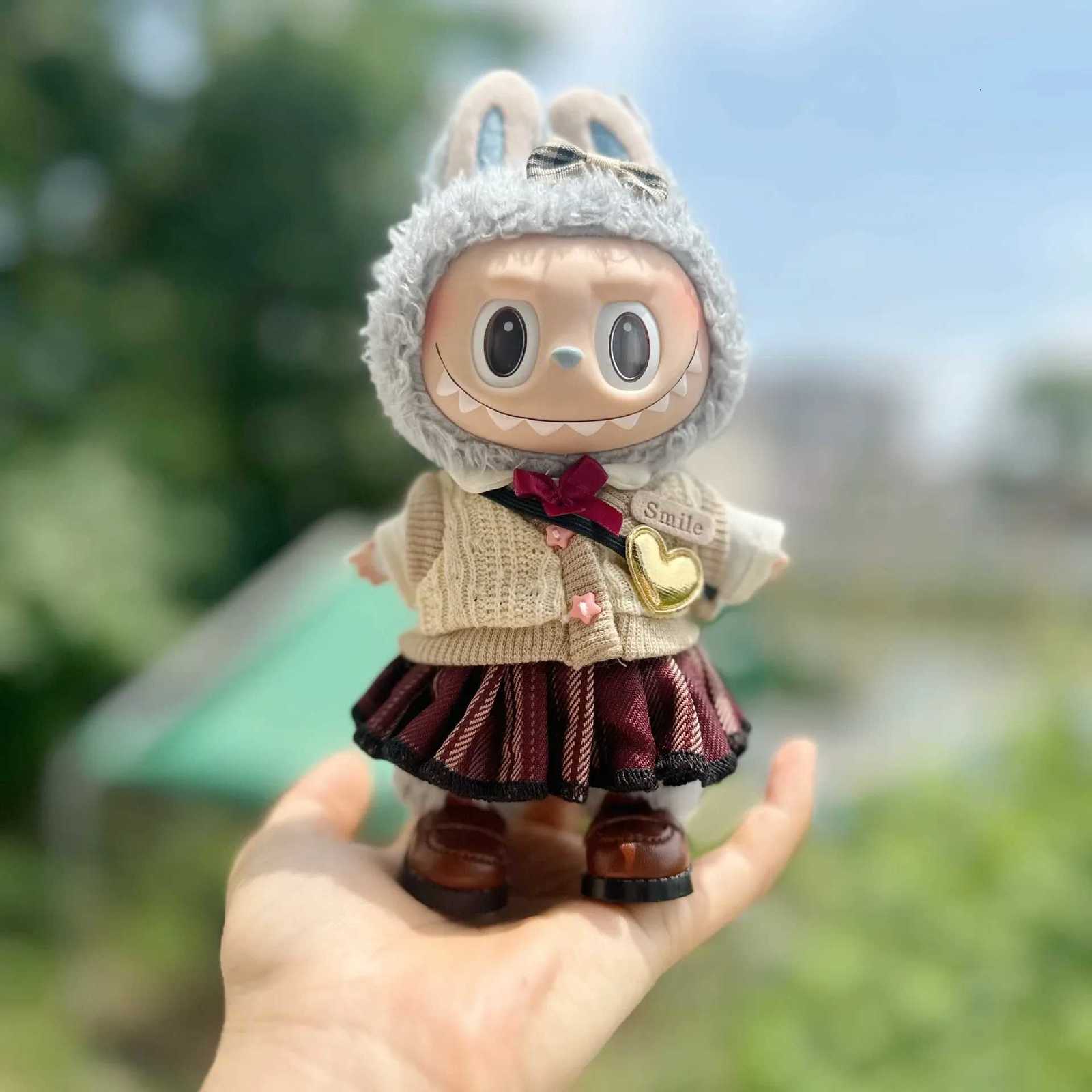 Clothes only 17CM Rabu clothes JK college wind suit LABUBU doll clothes cute student college wind skirt doll accessoriesT251018