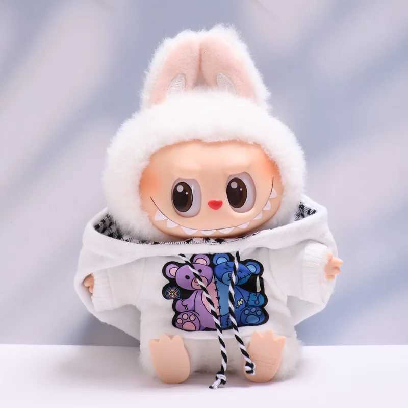 Labubu Clothes For 1517cm Doll Outfits Casual Style Bear Hoodie With Devil Hat Plush Cotton Idol Doll Universal Accessory GiftsT251018