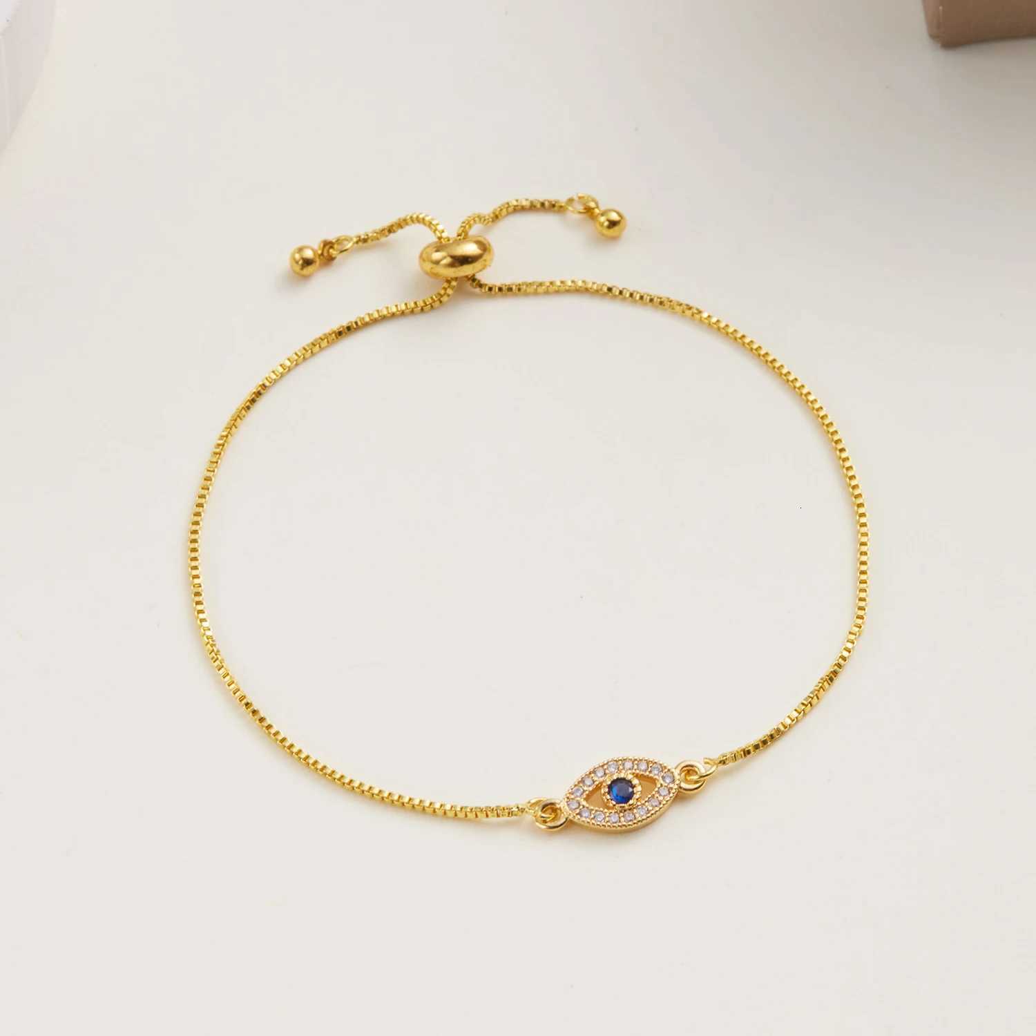 Exquisite Zircon Blue Crystal Evil Eye Bracelet Classic Turkish Lucky Eyes Gold Color Chain Bracelets For Women Men Jewelry GiftL251018 Z260313