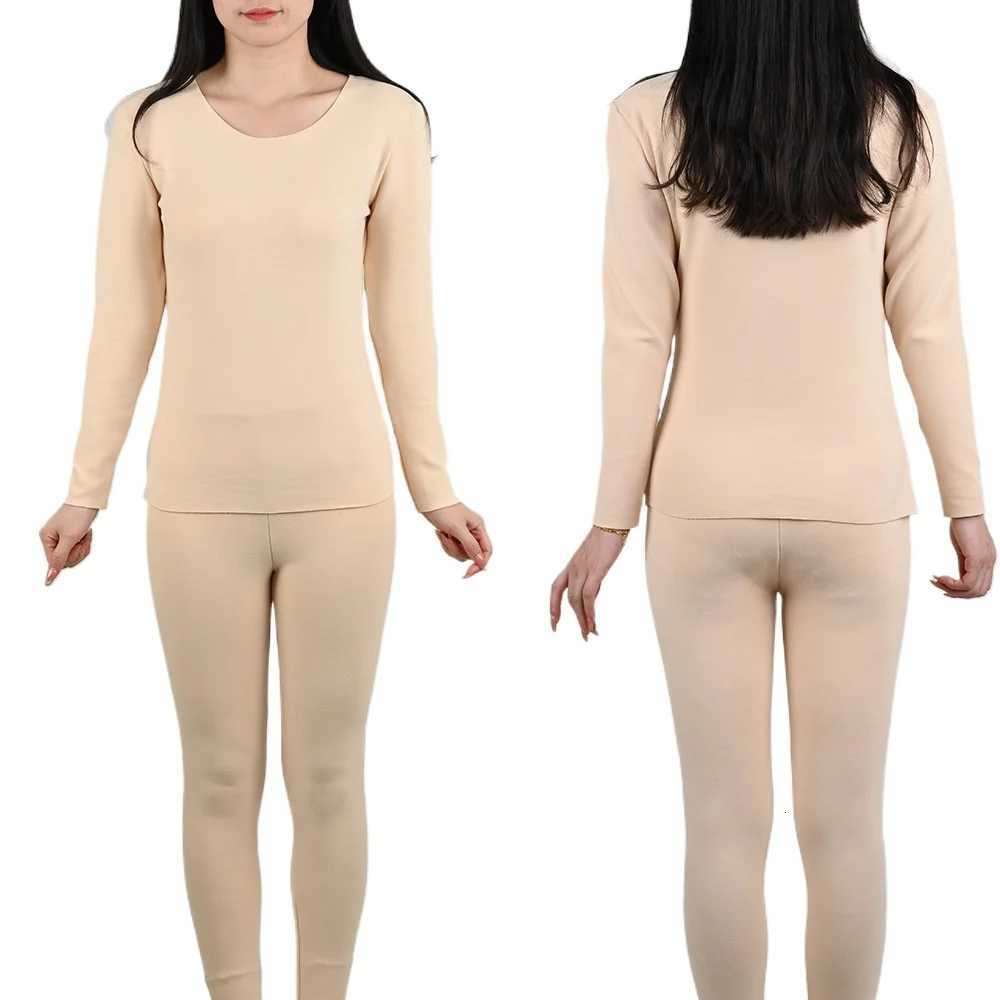 Women Winter Thermal Underwear Long Sleeve Bottoming Top Seamless Thick Double Layer Warm Lingerie Woman 2 Pcs Set Sleepwear T251018