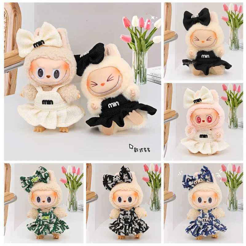 For 17cm Labubu Doll Clothes Princess Dress Bow Tie TwoPiece Set Doll Accessories Doll Ropa Clothing V1 V2 Clothes for LabubuT251018