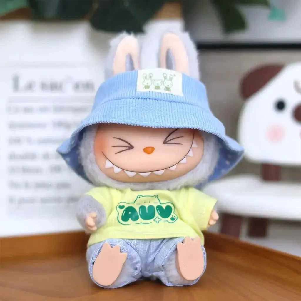17cm Mini Plush DollS Clothes Outfit Accessories For Korea Kpop Exo Labubu Idol hat Tshirt pants set Clothing GiftT251018