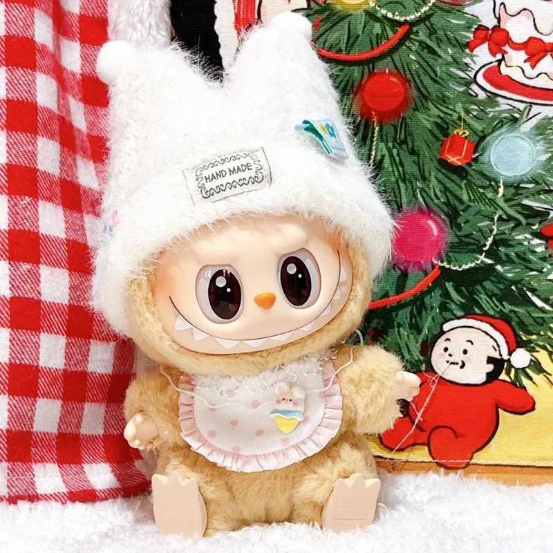 For 17cm Plush Dolls Clothes Baby Winter Hat And Bibs Ropa Labubu Outfit Accessories Clothing DIY Kids Gift T251018
