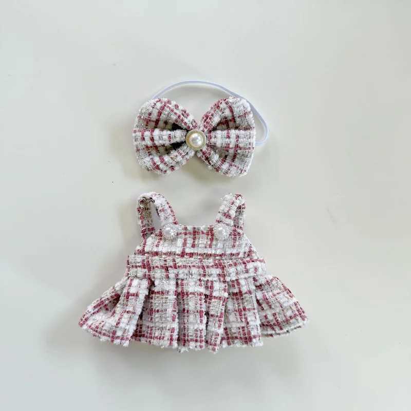 For Labubu 17 Cm Doll Dress Set Accessories Fashion Designer Black And White Plaid Dress Set Diy Mini Doll Dress Girl GiftT251018
