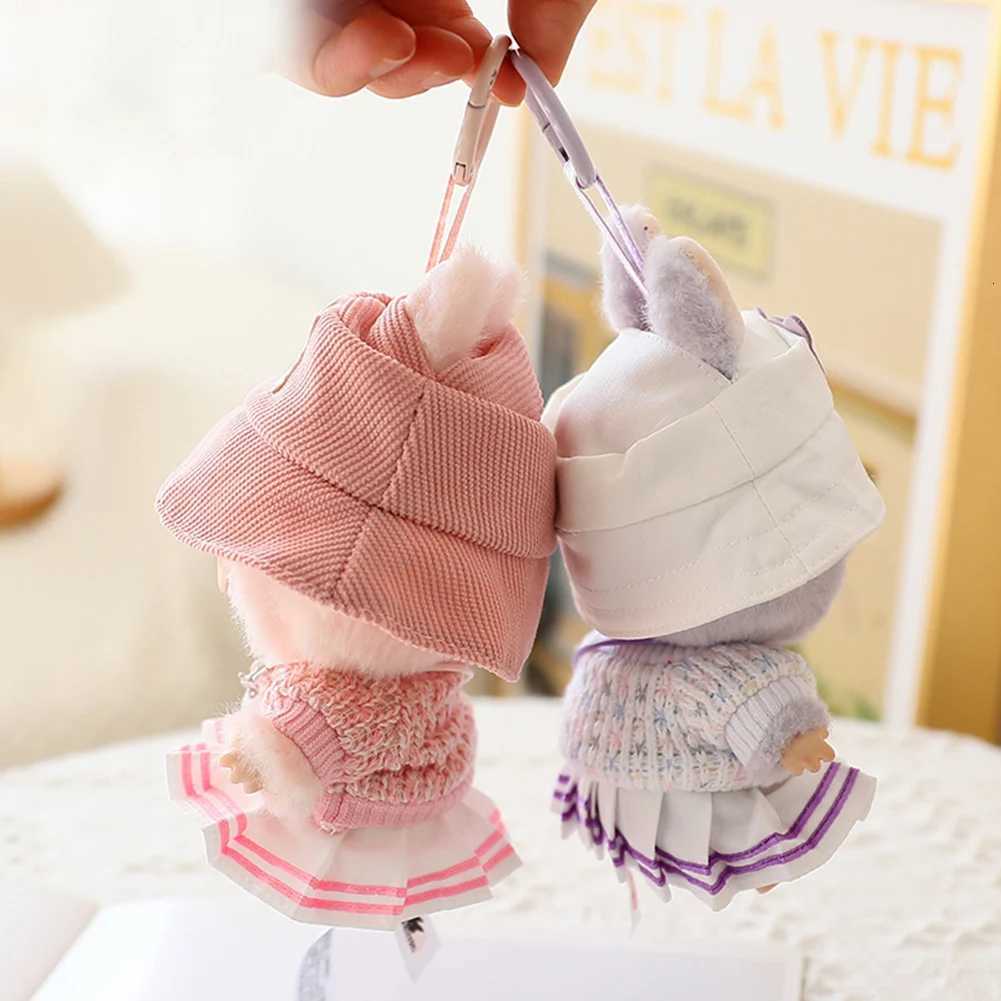17cm Mini Plush DollS Clothes Outfit Accessories For Labubu v1v2 Doll Soft Knitted Sweater Suit Sitting Party Dress SetT251018