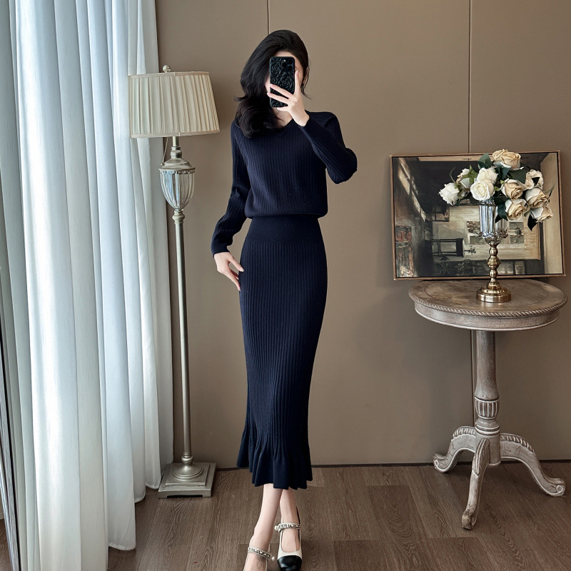 SL115 Autumn new slim waist hip-hugging fishtail skirt