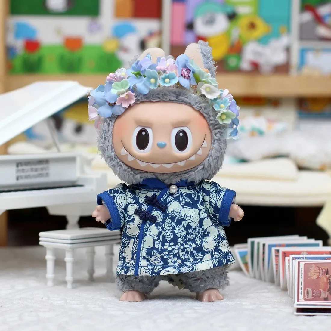 For 17 cm Labubu baby clothes big into energe Chinese style doll pendant clothes hairpin For labubu clothingT251018