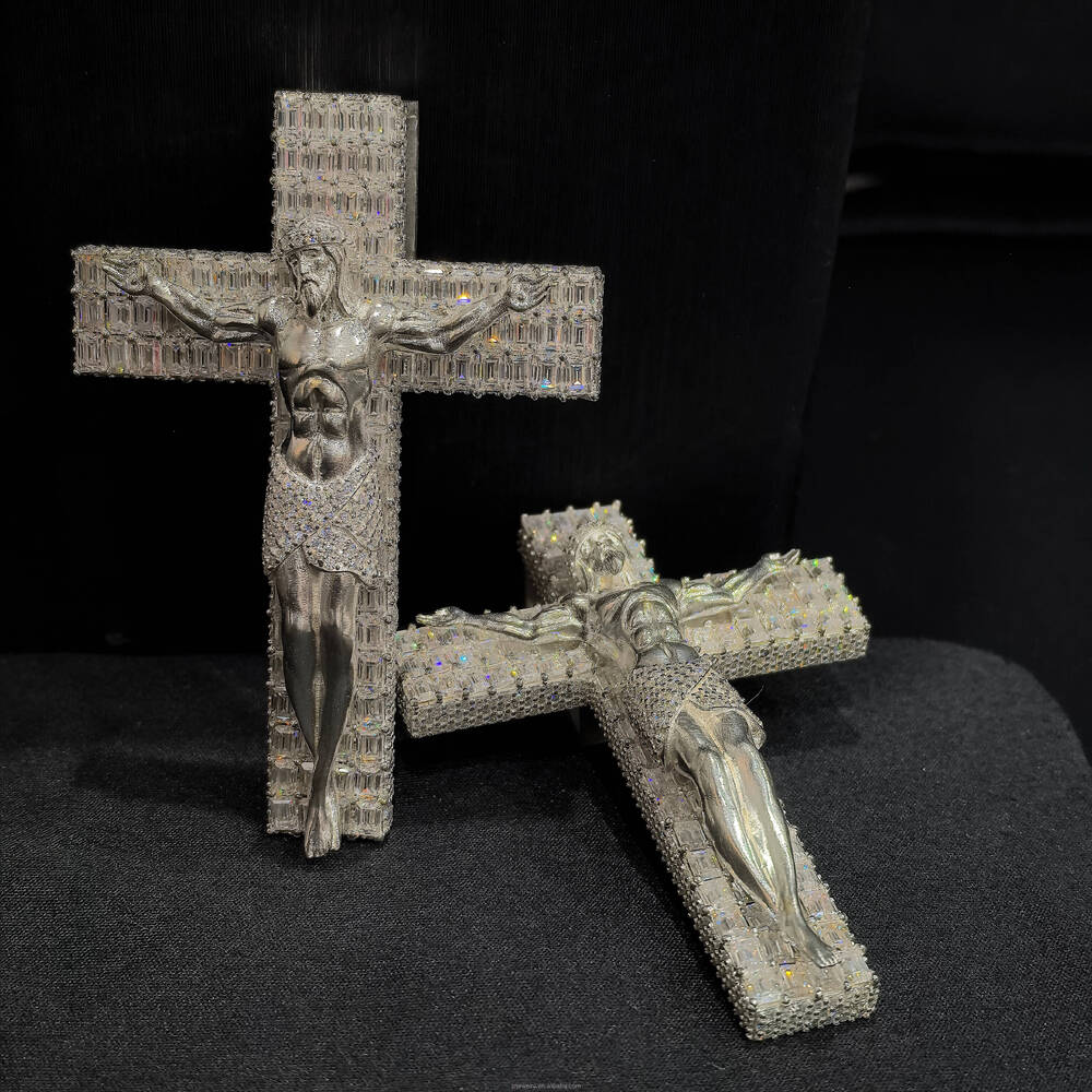 Christmas Gift Iced Out Hip Hop Chain S925 Silver 18k Gold Plated Moissanite Jesus Cross Pendant