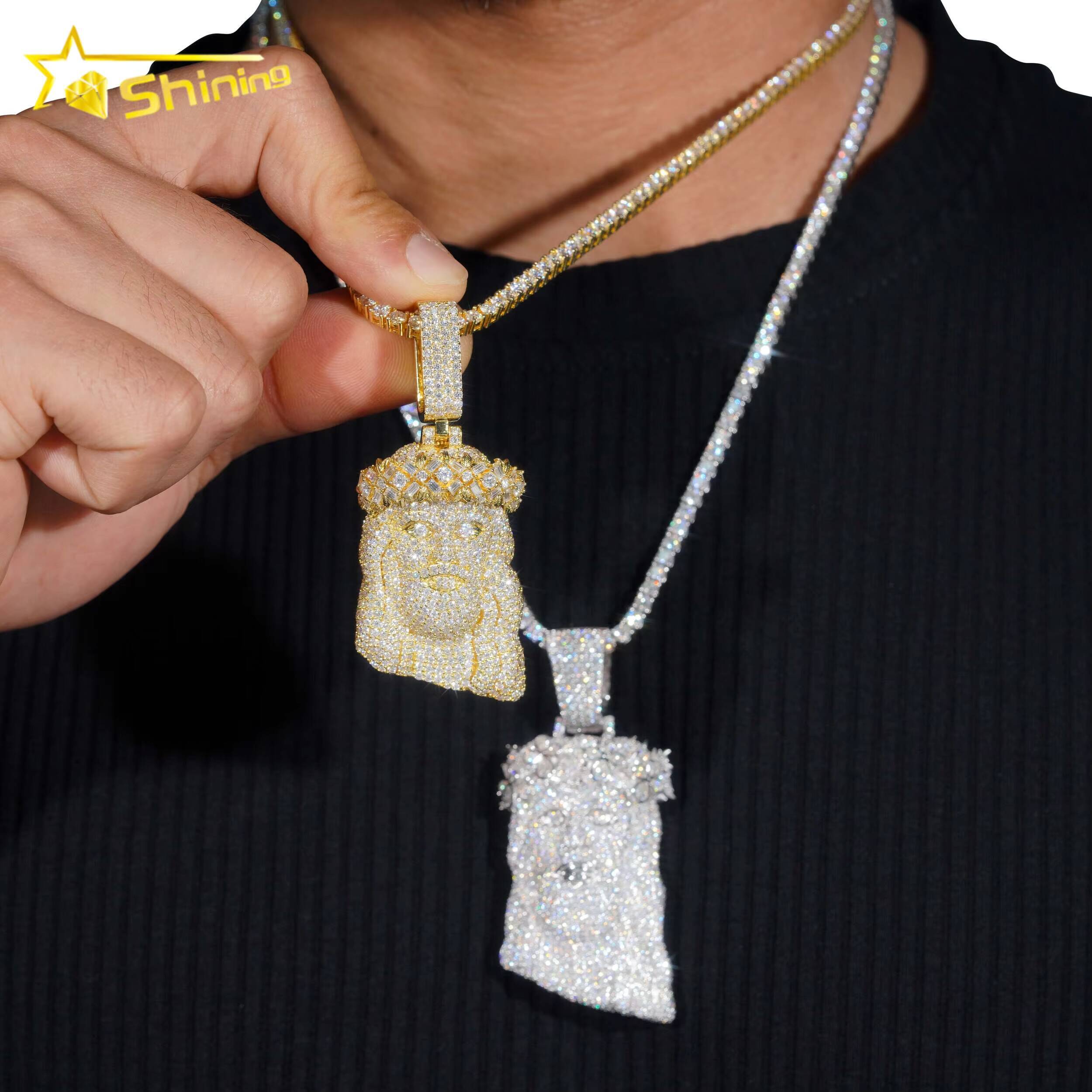 Fine Jewelry 925 Sterling Silver Gold Plated Diamond Iced Out Hip Hop 25 Custom Moissanite Pendant Jesus