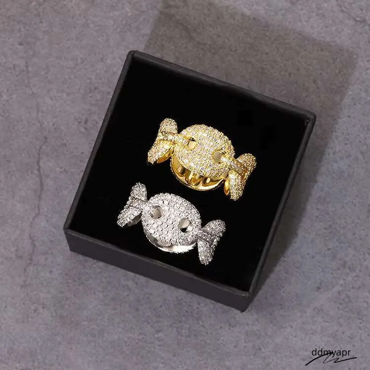 Moissanite Rings For Men: ddmyApr Sterling Sier Gold Plated Hip Hop Ring - Passes Dia Tester