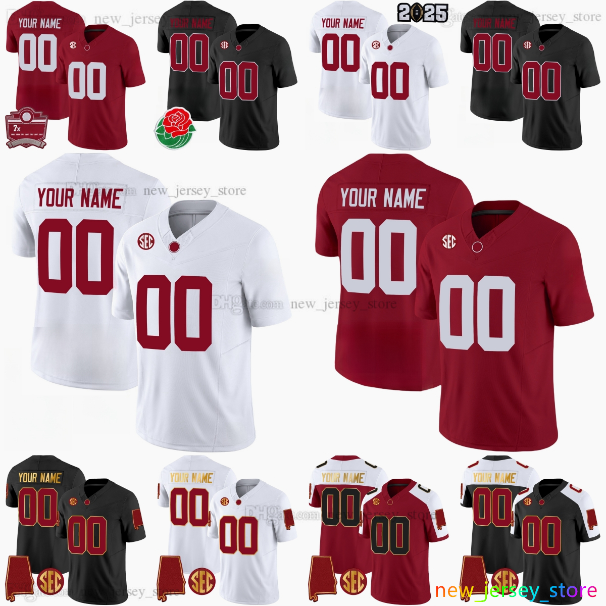 2025 Custom S-6XL 15 Ty Simpson Football Jersey 26 Jam Miller 5 Germie Bernard 4 Jalen Milroe 10 Justin Jefferson Austin Mack Keelon Russell 18 Hubbard Stitched Jerseys