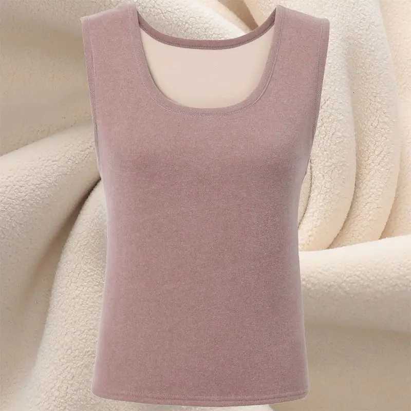 Thermal Shirt Women Sleeveless Elastic Velvet Vest Women Thermal Top Autumn Winter Sleeveless Plush Thickened Bottoming Top Vest T251018