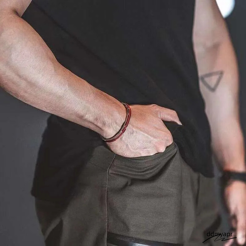 Handwoven Red Rope - Open Design, Creative Couple Bracelet ddmyApr With Black Accents