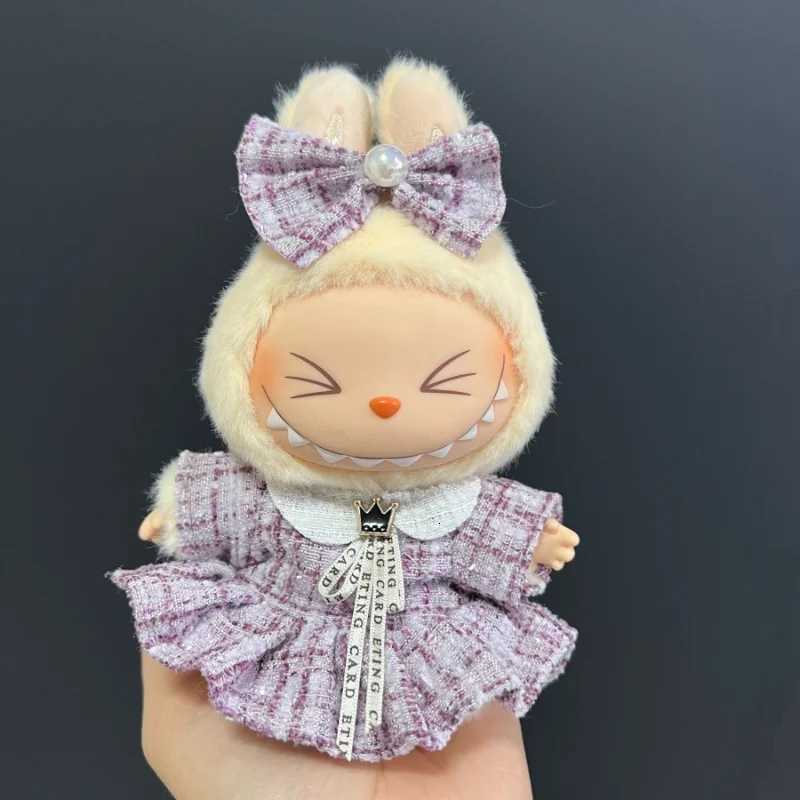 Cute Clothes for 17cm Labubu Doll Fashion V1V2 Idol Clothing DIY Kids Gift Dress for Labubu Cloak Clothes Hair Dolls AccessoriesT251018