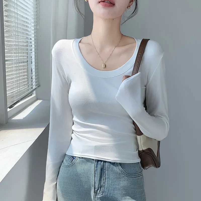 Round Neck Bottoming Shirt for Women Autumn and Winter Style Inner and Outer Wear Slim Solid Color Longsleeved Tshirt Top T251018