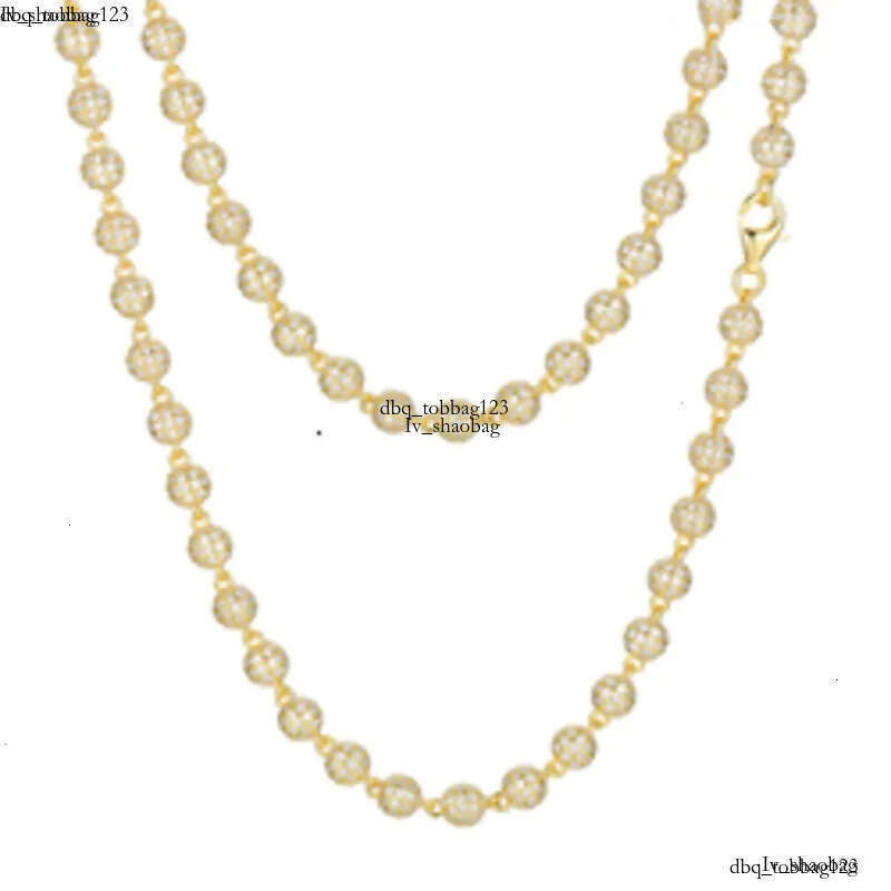 New Hip Hop Jewelry Rapper's 5mm Sterg Sier VVS Moissanite Dia Iced Out Bead k Chain Necklace For Men