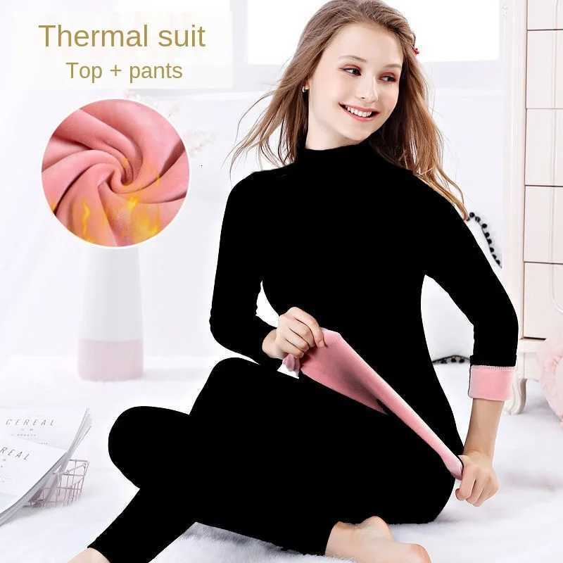 Thermal Underwear Women Plus Velvet Thickening Suit Midhigh Collar Suit Winter Slim Autumn Clothes Long Trousers Long Johns T251018