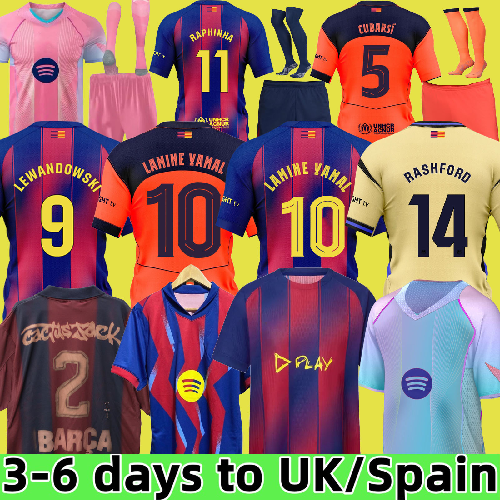 24 25 26 LAMINE YAMAL Lewandowski RASHFORD soccer jerseyS OLMO GAVI Raphinha FERRAN 2024 2025 football shirt kids home away men kids kit fans player Copa del Rey FINAL
