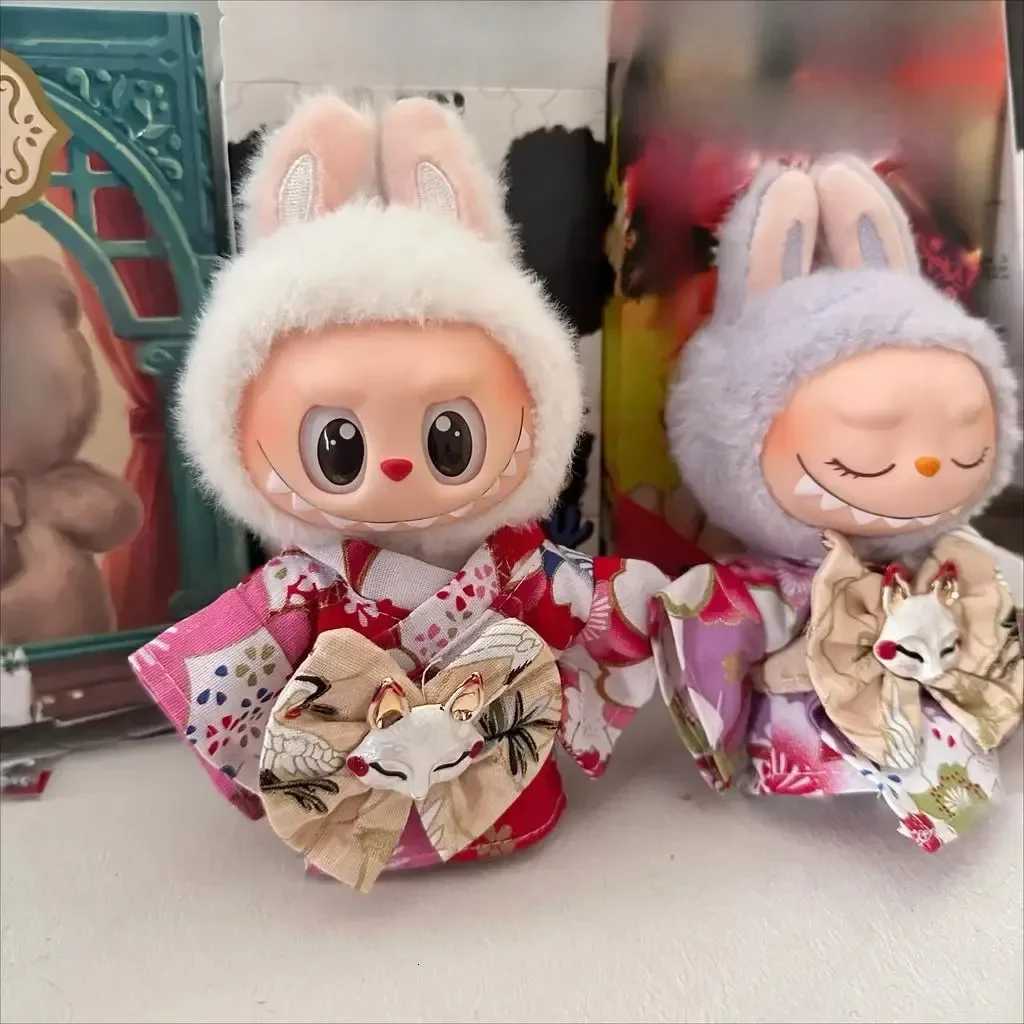 17cm Labubu Idol Doll Kimono Hoodie Outfit Japanese Style Clothing with DIY Accessories Cute Plush Doll Clothes Gift SetT251018