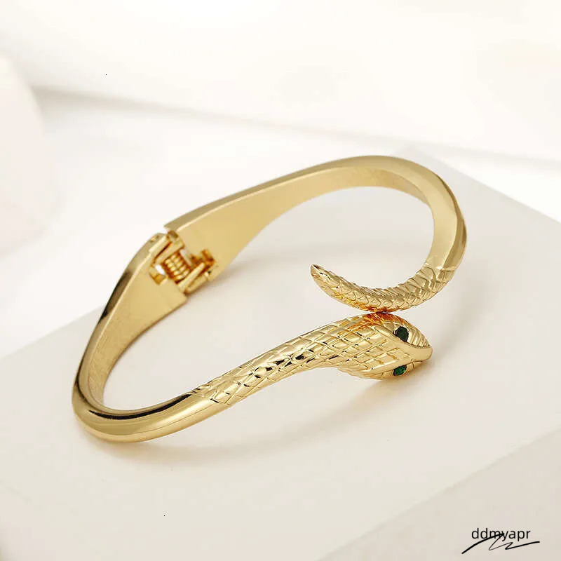 Gold-Plated ddmyApr Snake Bracelet - Fashionable Zinc Alloy Bangle For Women And Girls