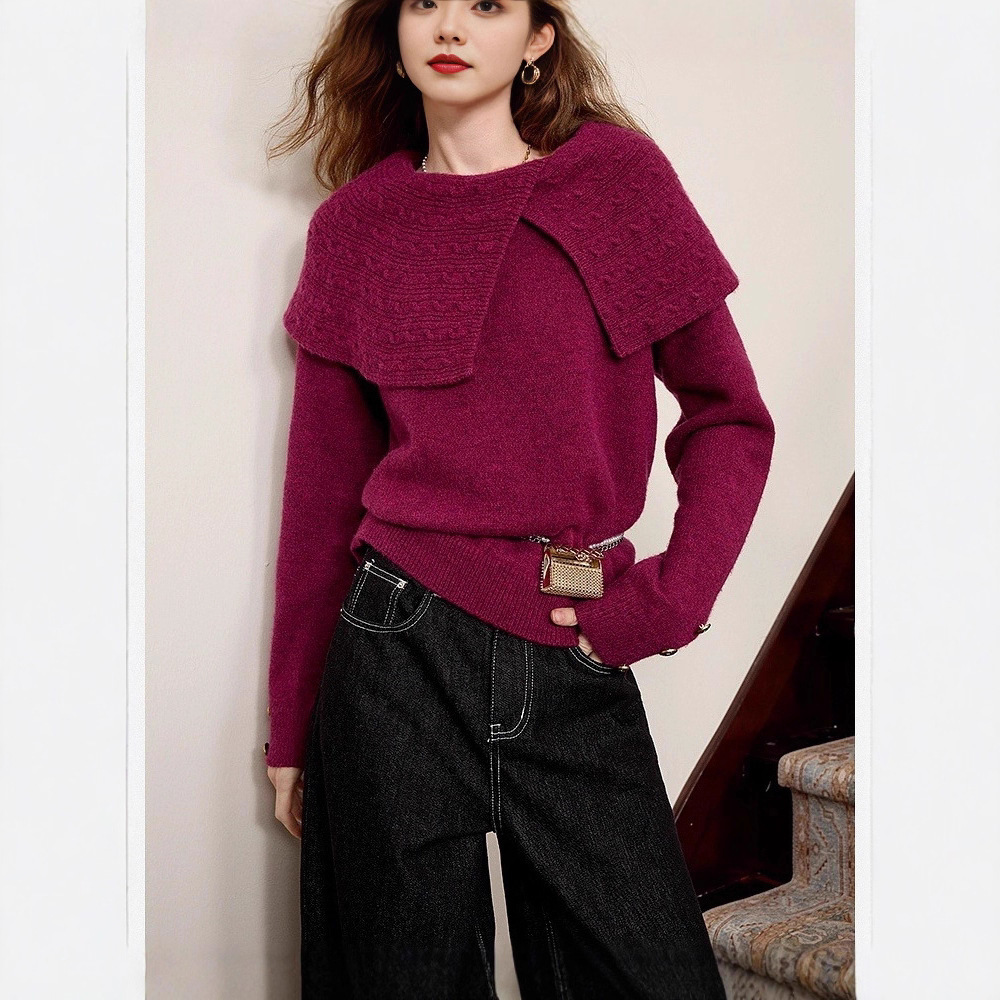 2025 Autumn/Winter New Top Luxury Korean Hoodie Designer design Jacket Sweater Women's Fashion High end Leisure Loose Soft Big Neck Knitted Jacke