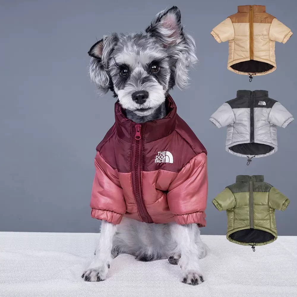 The Dog Face Dog Jacket Designer Dog Clothes Luxury Waterproof Dog Winter Coats, Cold Weather Dog Apparel with Zipper Closure for Small Medium Dogs Gr