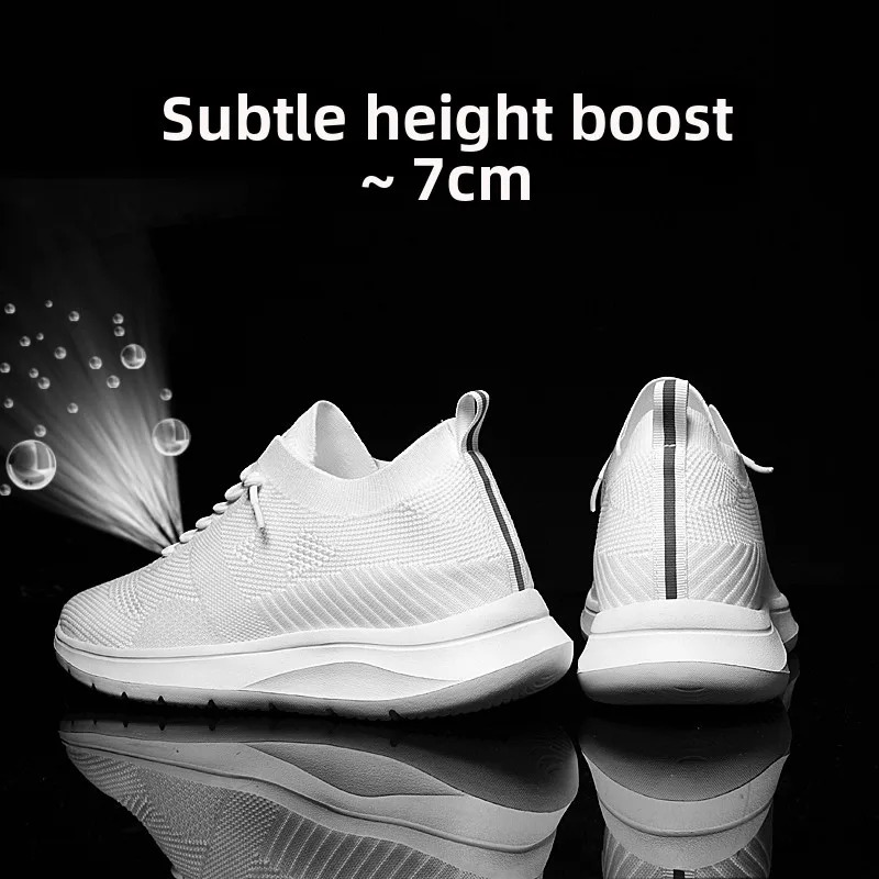 Summer Heightening Shoes Mesh Breathable Elevator Shoes for Men Height Increase Insole 57CM Lift Men Sneakers Sport Shoes 251013