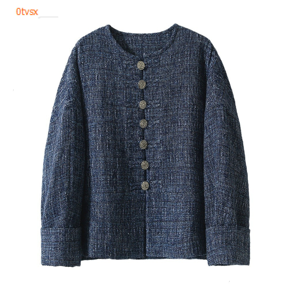 2025 autumn fashion and winter new top texture new Chinese style jacket high-end ethnic style coarse woolen women's white short designer jacket l
