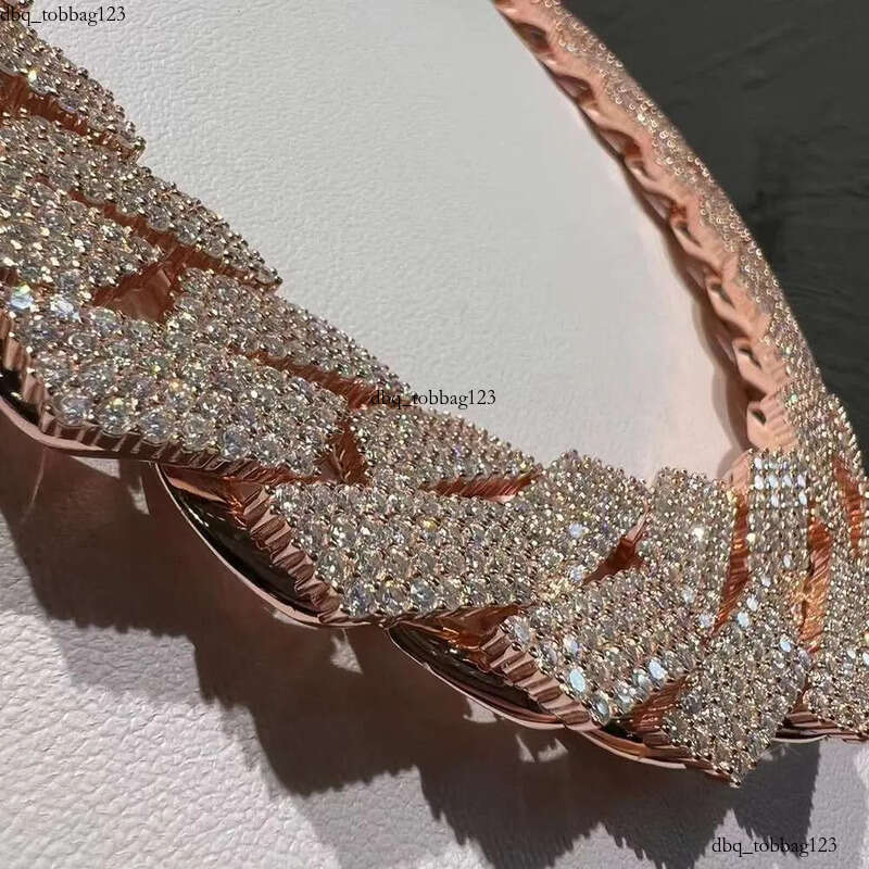 Hip Hop 22mm Width Three Rows Moissanites Miami Prong Set Full Iced Out Cuban Link Chain Necklace