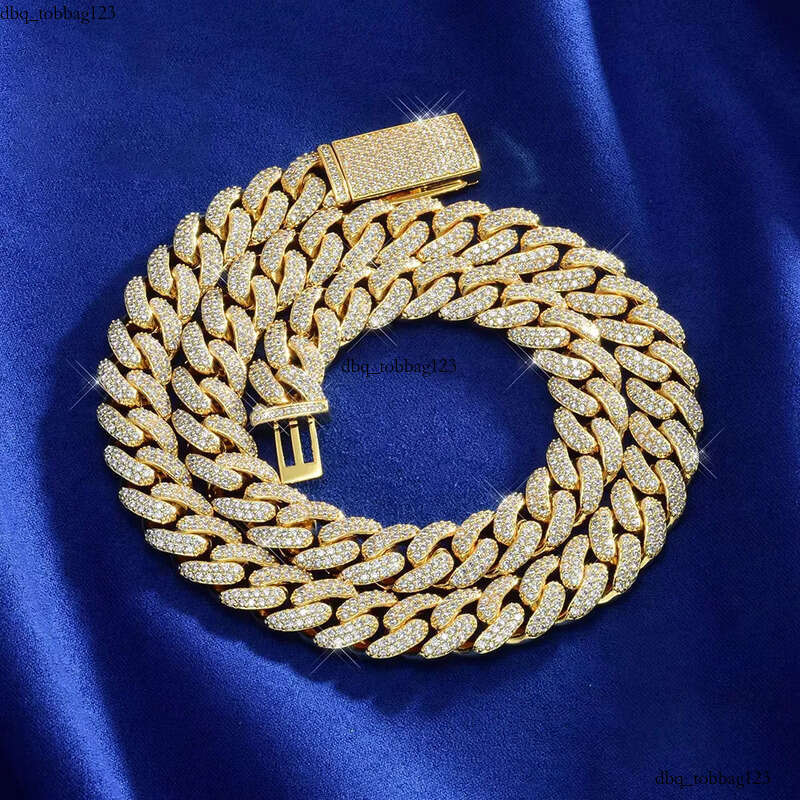 S Sier High Quality 12mm Moissanite Cuban Necklace Bracelet