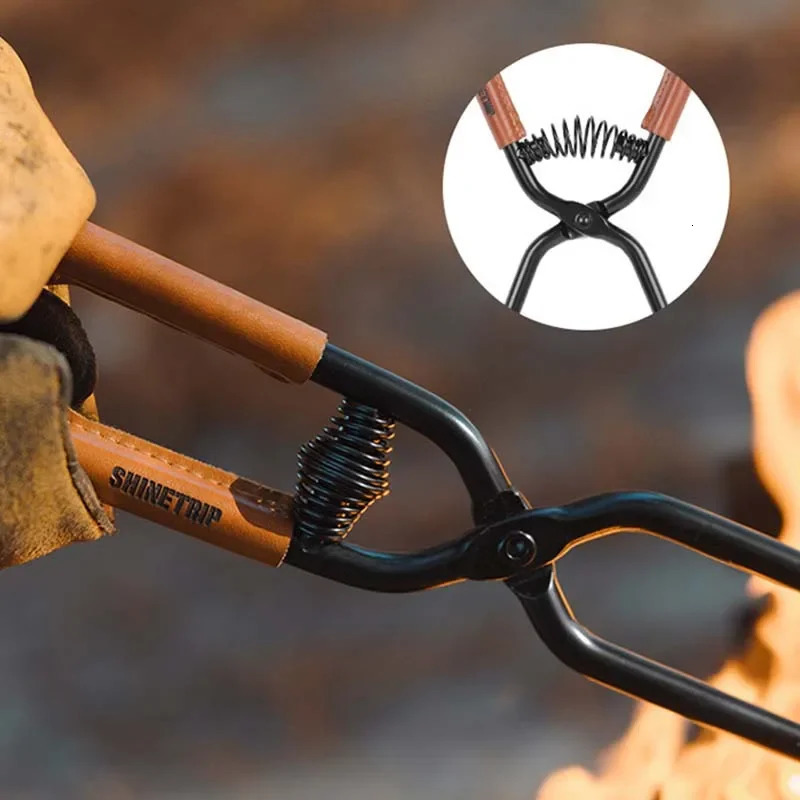 ShineTrip Outdoor Camping Fire Poker Thickened antiscald carbon steel fire poker Picnic BBQ lightweight portable 251009