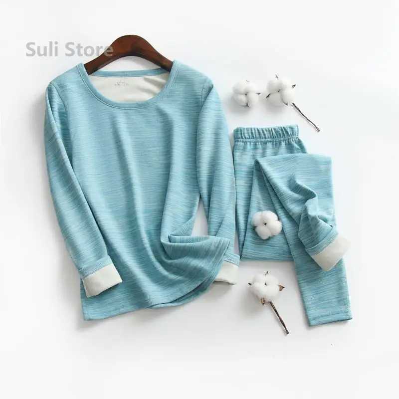 Winter Soft and Warm Womens Cashmere Doublesided Woolen Fast Warm Round Neck Long Johns Underwear Set T251018