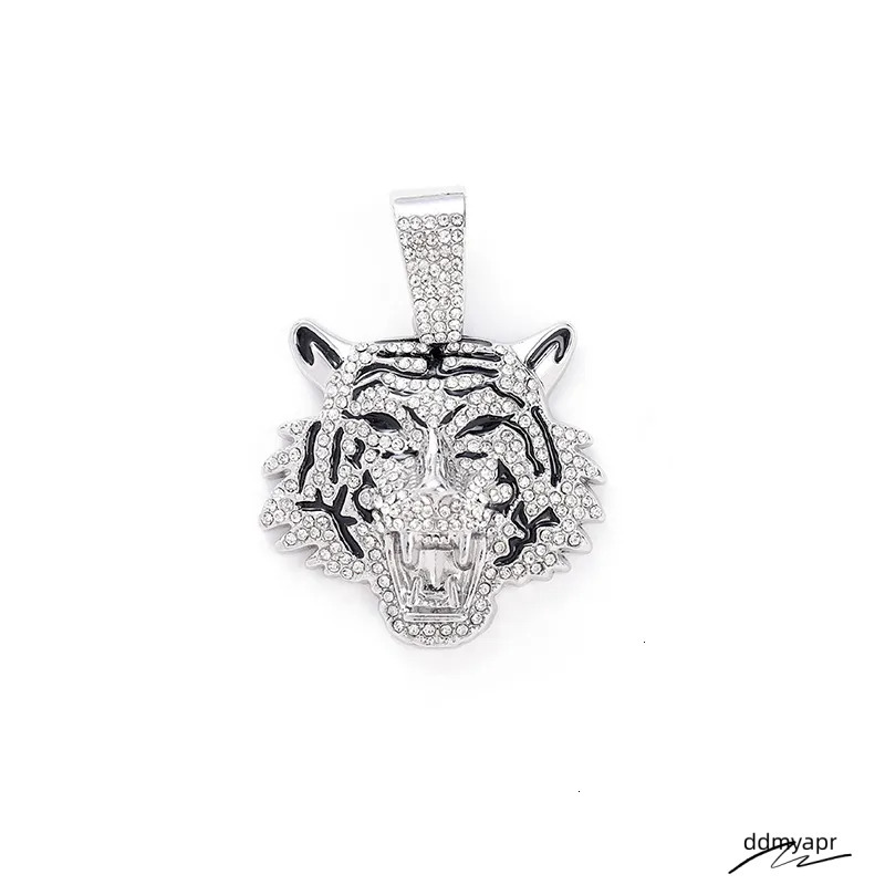 Men's Alloy Cuban Chain Necklace With ddmyApr 3D Tiger Pendant - Hip Hop Style Statement Jewelry