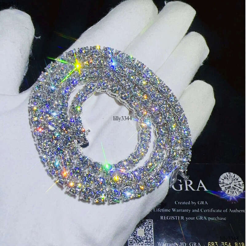 Hip Hop 5mm Necklaces Charm in Stock Sier Vvs Moissanite Iced Out Fashion Tennis Chain