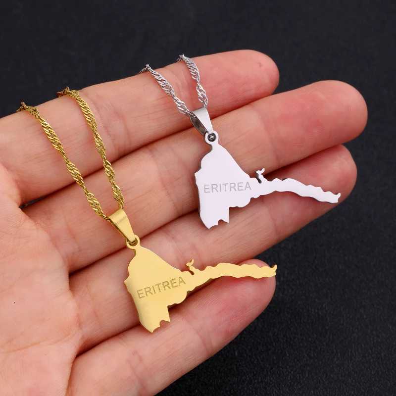 Fashion Eritrea Map Pendant Stainless Steel Necklaces Women Men Gold Color Birthday Party Jewelry African Necklace EthiopiaXJ251018