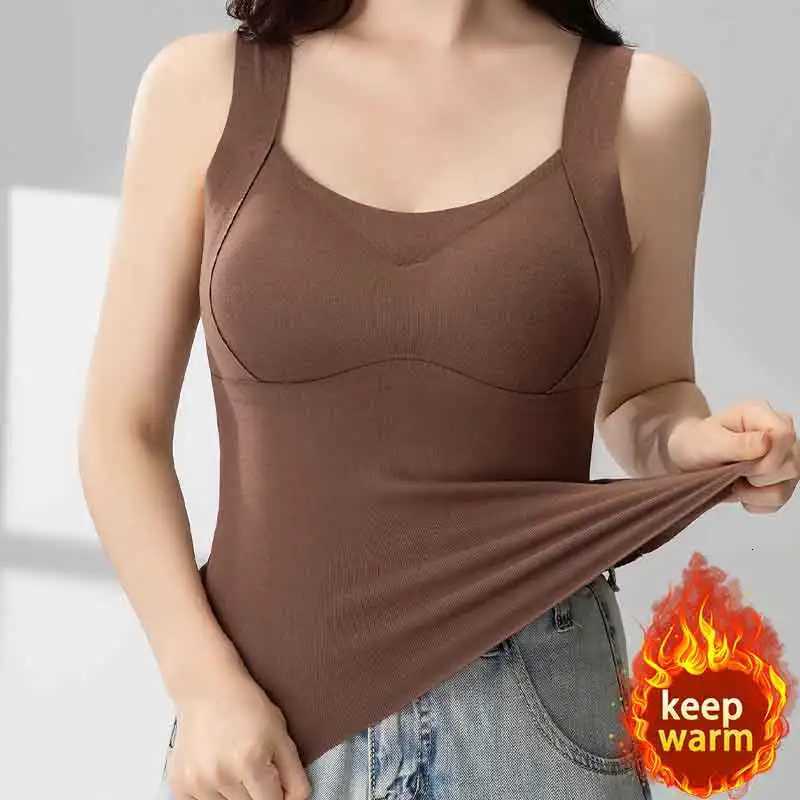 Thermal Underwear Winter New Heating Velvet Warm Tank Tops Solid Color Underwear Women Bottoming Wear Slim Waistcoat T251018
