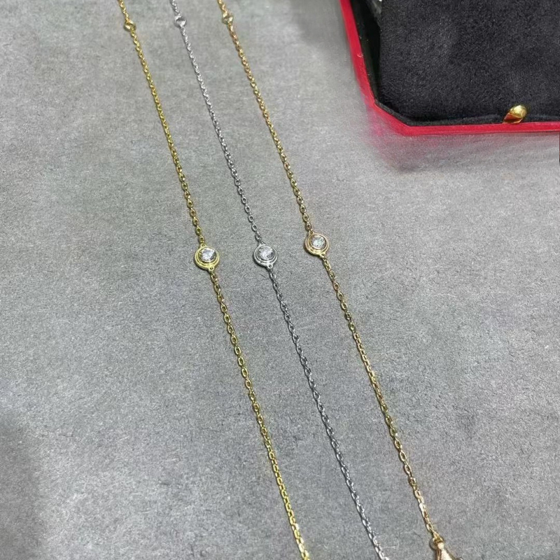 2025 summer new 18k v gold tiny fresh bracelet for women woman girls luxury bubble link chain charm bracelets jewelry