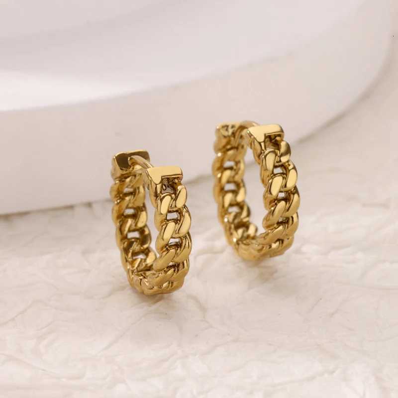 Stainless Steel Chain Hoop Earrings For Women Gold Color Female Earring Fashion Wedding Ear Jewelry Brincos Gift 2024 New Trend Y251018