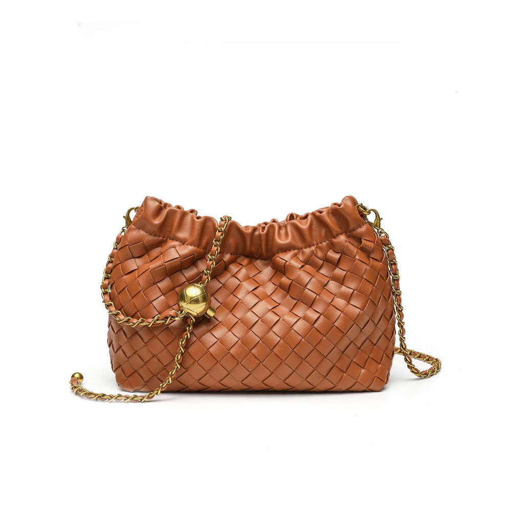 free shipping designer bags New Fashion Handwoven Small Gold Ball Pleated Cloud for Women Commuting Versatile Single Shoulder Crossbody Chain Bag
