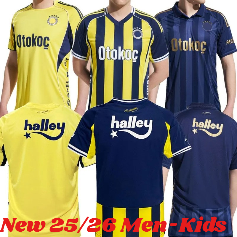 2025 2026 S-4XL Tees 25 26 Fenerbahce Mens Soccer Jerseys DZEKO CRESPO ARDA GULER KAHVECI JOAO PEDRO BATSHUAYI SZALAI 2024 2025 Home Away Football Shirt kit